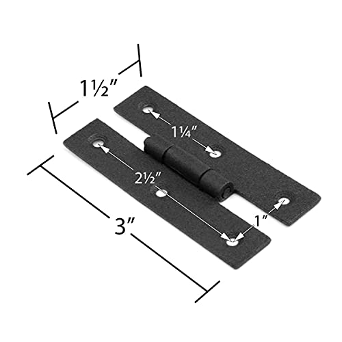Renovators Supply Flush Mount Cabinet Hinges - Wrought Iron H Hinges for Cabinet Doors - Heavy Duty Cabinet Door Hinges - Kitchen Cupboard Hinges - Colonial Hinges for Home Improvement - Pack of 40 - size: Pack of 40