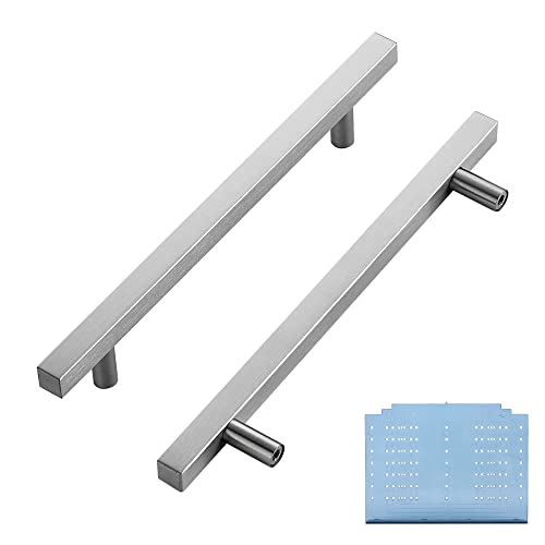 Ravinte Square Cabinet Handles, 15 Pack, 6.25" Hole Centers, Brushed Nickel - color: Brushed Nickel, size: 6.3 inch hole center