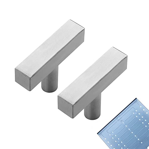 Ravinte Square Cabinet Knobs, 15 Pack 2" Cabint Handles, Brushed Nickel - color: Brushed Nickel, size: 2 inch single hole