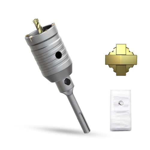 1-13/16" Concrete Hole Saw,45mm Masonry Hole Saw, with 110mm SDS Plus Shank Connecting Rod for Concrete Brick Cement Stone Wall Drilling Home Improvement - size: （1-13/16" 45mm）