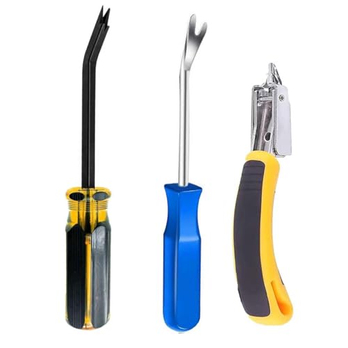 3-Piece Heavy Duty Upholstery Staple Remover Tool Set, Nail Puller Plier, Tack Lifter, Fastener Remover for Carpet,Furniture,Floor,Photo Frame,Wooden - color: 3 Pcs