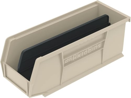Akro-Mils 30224 AkroBins Plastic Storage Bins, 11"x 4"x 4", Stone, 12-Pack - color: Stone