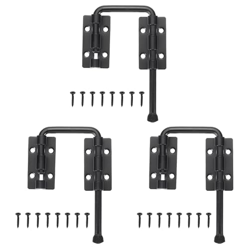 PATIKIL Patio Sliding Door Loop Lock 2-2/5" Black 3 Set for Window/Screen - color: Black