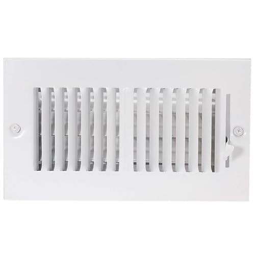 EZ-FLO 8 x 4 Inch (Duct Opening) Air Vent Cover for Wall or Ceiling, Two-Way Ventilation Register, Solid Steel HVAC Register Cover, White, 61608 - size: 8 in. x 4 in.