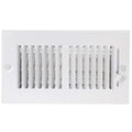 EZ-FLO 8 x 4 Inch (Duct Opening) Air Vent Cover for Wall or Ceiling, Two-Way Ventilation Register, Solid Steel HVAC Register Cover, White, 61608 - size: 8 in. x 4 in.