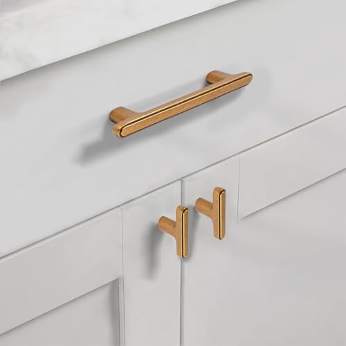 Asidrama 10 Pack 3.75 Inch(96mm) Antique Brass Kitchen Cabinet Handles, Cabinet Pulls Kitchen Cabinet Hardware for Cupboard Drawer Pulls - color: Antique Brass, size: 3.75" Hole Center, style: 10 Pack