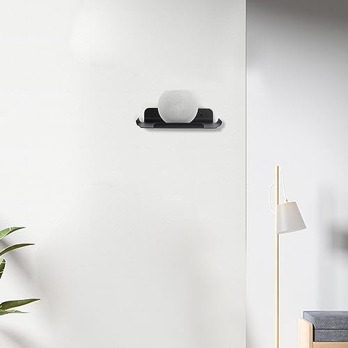 8"x 6.4" Floating Shelves, Metal Wall Shelf for Wall Storage, for Smart Home, Speakers, Internet Router, Security Camera - for Bedroom, Bathroom, and Living Room (Black) - color: Black