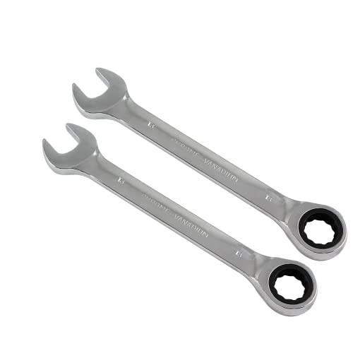 2 Pcs 13mm Ratchet Combination Wrench, Metric 72-Tooth - size: 13 mm