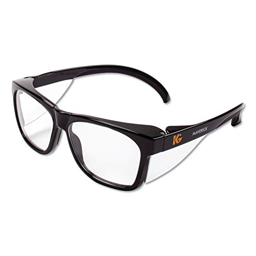 KleenGuard™ V30 Maverick Eye Protection (49309), with KleenVision™ Anti-Fog Coating, Clear Lenses, Black Frame