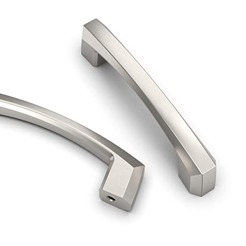 Asidrama 10 Pack 3 inch Brushed Satin Nickel Kitchen Cabinet Handles - color: Brushed Satin Nickel, size: 3" Hole Center(76mm)
