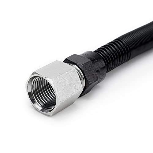 Stanbroil 1/2" OD x 3/8" ID 24" Non-Whistle Flexible Flex Gas Line Connector Kit for NG or LP Fire Pit and Fireplace (Pack of 2) - size: 24" (Pack of 2)
