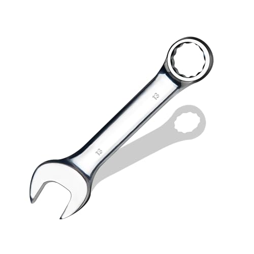 13 mm Metric Stubby Combination Wrench, CR-V Steel with Mirror Polish, 12-Point Design, 15-Degree Offset, Perfect for Auto Repair, Household, Car & Truck Emergency - size: 13 mm