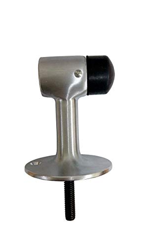 QCAA Solid Brass Door Stop, 3" Height, Satin Chrome, 1 Pack - color: Satin Chrome (3"), size: 1 Pack