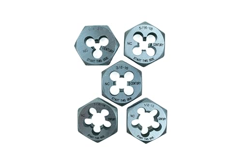 Century Drill & Tool 98922 Fractional Tap & Die Set, 12 Piece | external thread cutting, thread restoration - size: 12 Piece