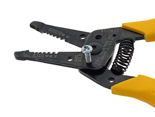 IDEAL Electrical 45-416 Premium Reflex T-6 Stripper - 14-26 AWG, Wire Stripper with Thumb Rest, Plier Nose, Slide Lock, Textured Grips - size: 14-24 AWG Solid