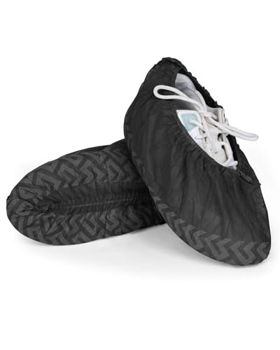 Buself 200 Count Shoe Covers Disposable Non-Slip, Premium Cloth Boot Covers, Slip-resistant, Durable, Breathable, Non-toxic, Recyclable - size: 200ct Up to Men8.5 & Women 10