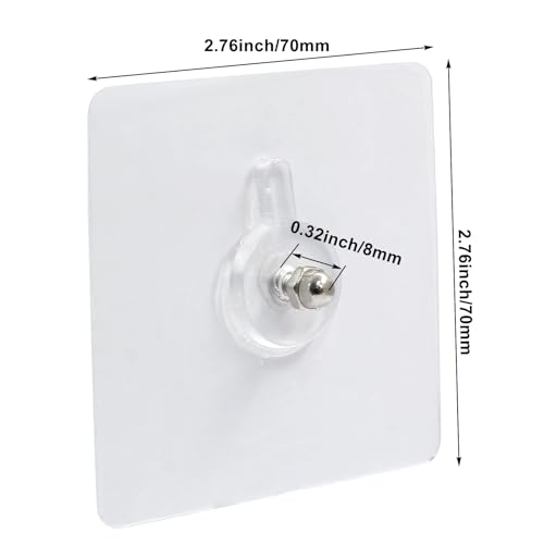 Hitefu Self-Adhesive Wall Hooks, 10pcs, 8mm - size: 8mm