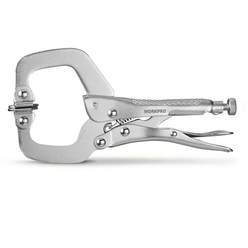 WORKPRO 6" Locking C-Clamp with Swivel Pads, Heavy Duty Adjustable Vise Grip Pliers, Welding Clamp for Woodworking, Metalworking, Auto Repair and Home Workshop