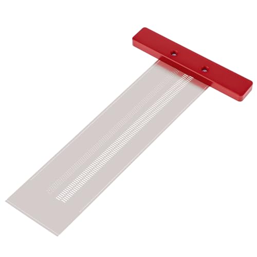 6" Precision Marking T-Rule, Stainless Steel Scribe Line Ruler with Holes for Cutting Sawing, Scribing Ruler Woodworking Marking Tools Carpenter Draft Measuring T-Square with Stops (Red, 6 inch) - size: 6 inch