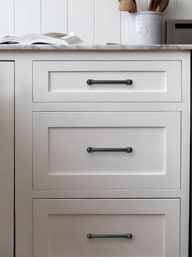 10 Pack 3 Inch Hole Center Black Cabinet pulls 100% Solid Heavy Duty Dresser Pulls Cabinet Drawer Pulls for Kitchen Cupboard Hardware - color: Black, size: 3 inch hole center