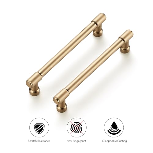 Ravinte Champagne Bronze Kitchen Pulls Cabinet Handles 5 Inch 10 Pack - color: Champagne Bronze, size: 5 Inches Hole Center