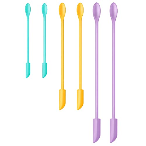 Silicone Spatula Set 6Pcs, Mini Jar Scraper for Makeup & Food - color: Color #1
