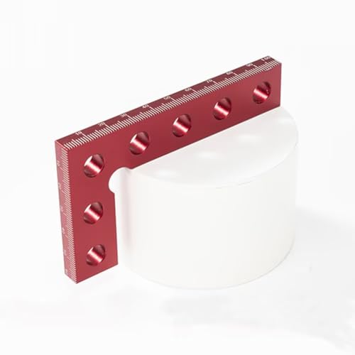 Mini Small Square Center Finder Tool Aluminum Alloy Woodworking 90 Degree Machinist Square L Ruler for Round Square Stock Edges Marking Carpenters Layout Gauge (3.94 x 2.36 in, Red)