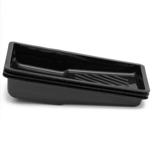 Bates 4 Inch Paint Tray Liners - 12 Pack Black Plastic Disposable Paint Pans - color: Black, size: 12 Pack 4 Inch