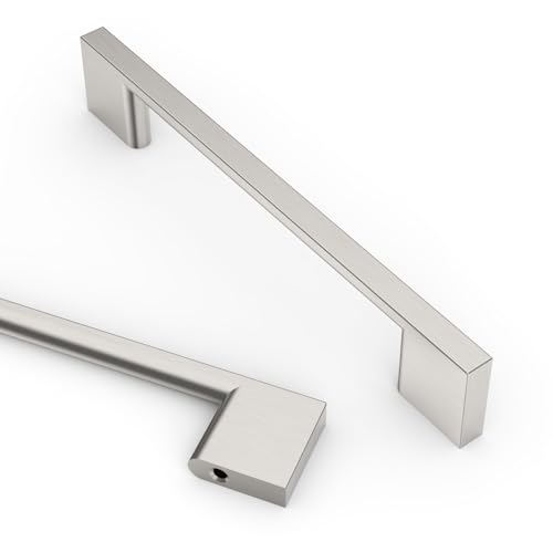 Asidrama 10 Pack 5 Inch(128mm) Brushed Satin Nickel Kitchen Cabinet Handles, Cabinet Pulls Kitchen Cabinet Hardware for Cupboard Drawer Pulls - color: Brushed Satin Nickel, size: 5" Hole Center(128mm), style: 10 Pack