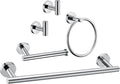 5 Pieces Polished Chrome Bathroom Hardware Accessories Set,Hand Towel Ring,16 inch Towel Bar,Toilet Paper Holder,2pcsTowel Hooks,Round SUS304 Stainless Steel Heavy Duty Wall Mount Holder,Towel Rack - color: Polished Chrome, size: 5 piece 16"