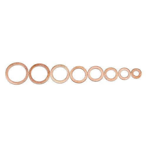 DYWISHKEY 150Pcs 8 Sizes Copper Metric Sealing Washers Assortment Set
