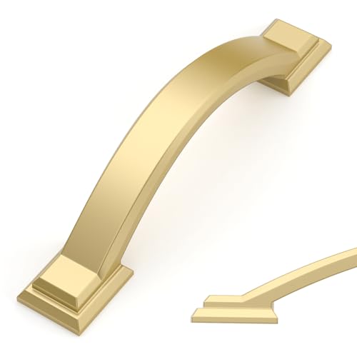 Amerdeco 10 Pack Brushed Gold Cabinet Pulls 3" - color: Brushed Gold, size: 3" hole center