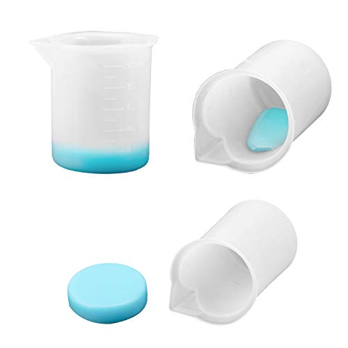 Gartful 100ml Silicone Measuring Cups for Resin Mixing, 6PCS Mixing Cups for Epoxy Resin, Jewelry Casting Molds, Acrylic Paint, Reusable Non-stick Pouring Tools - size: Small-100ml*6