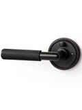 Knurled Door Lever Black Privacy Door Handle, 1 Pack - color: Black