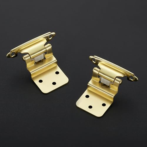 Ravinte 3/8" Inset Gold Cabinet Hinges 10 Pack (5 Pairs) - color: Gold