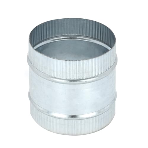 PATIKIL 5 Inch Duct Connector Coupling, Galvanized Steel Straight Dryer Vent Coupler Flexible Ducting Collar Connector Round Crimped Ventilation Duct Extension for HVAC System Pipe - size: 5 Inch