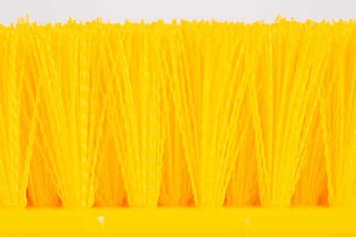 SPARTA Multi-Level Tile Scrub Brush 12" Wide Brush Head, Heavy-Duty Tile Cleaning Brush with End Bristles for Commercial Tiles, Tubs and Floor, Plastic, 12 Inches, Yellow - color: Yellow