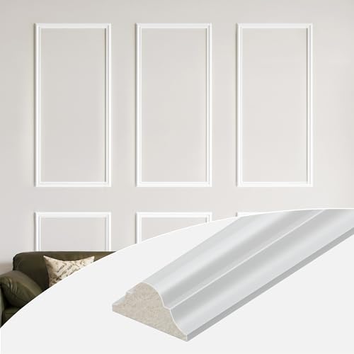SMARTSTANDARD Precut Wall Molding Kit, Ready to Assemble, 6 Frames - color: White: Style 5