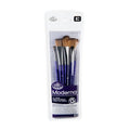 Royal & Langnickel Moderna, 5pc Oval Wash & Blender Brush Set for All Painting Mediums, Includes - Oval Wash, Blender, Fan & Liner Brushes Purple - style: Oval Wash Variety