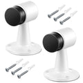 Yaocom 2 Pack Heavy Duty Floor Mounted Door Stop 3 in Aluminum Commercial Grade Door Stopper with Rubber Bumper & Stainless Steel Screws (White) - color: White