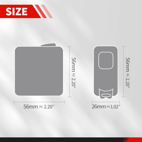 GRENPRO Self-Locking Tape Measure, 10ft/3m Dual Scale, Stiff Blade Grey - color: Light Gray