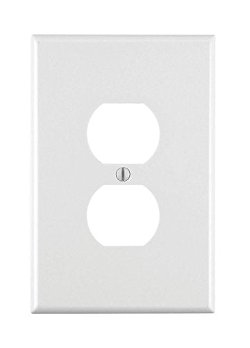 Leviton 001-88103-W Single Gang White Duplex Receptacle Wallplate, pack of 50 - color: White, size: Oversized (50 Pack)