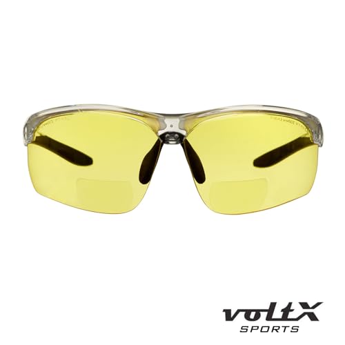 voltX ULTIMATE SPORTS Yellow Bifocal Reading Safety Glasses +3.0 Dioptre - color: Clear Frame/Yellow Lens, size: +3.0 Dioptre