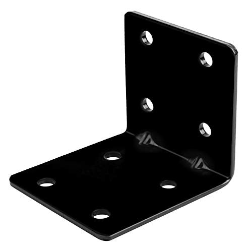 10 PCS 2-3/4" Black L Reinforced Angle Bracket, Corner Brace - size: 2-3/4"x2-3/4"x2-1/2"