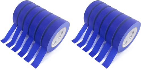 COSIMIXO Blue Original Multi-Surface Painter's Tape,0.94 inches x 60 Yards 6 Rolls Residue Free Wall Painting Blue Masking Tape with Sharp Lines (Pack of 2) - size: Blue 0.94 in x 60 yds 12-Pack