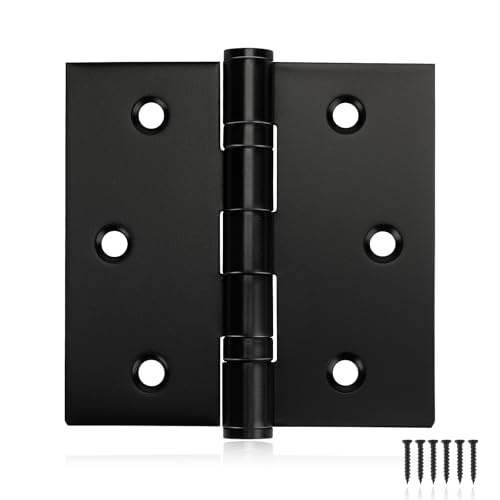 3 Pack Black Door Hinges 3.5 x 3.5 Inches, Heavy Duty Stainless Steel Ball Bearing Hinges with Screws, Square Corner, Smooth and Quiet - size: 3.5x3.5inch - 3 Pack