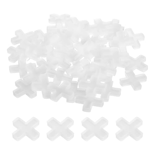 uxcell 100Pcs Tile Spacers, 8mm 5/16" Cross Shape Wall Floor Tile Spacer Tiling Tools for Ceramic Tile Installation, White