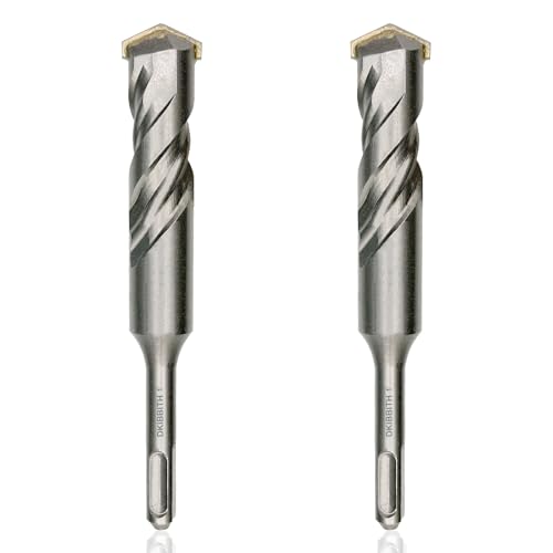 2-Piece 1" SDS Plus Drill Bits Rotary Hammer Drill Bit Set, Carbide Tipped for Drilling Concrete Cement Porcelain Tiles Ceramic Pots Stone Brick, Diameter 25mm, 160mm Long, SDS Plus Shank. - size: 2 Pcs 1", style: 6"