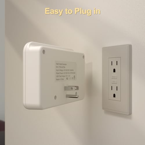Overtop Wall Outlet Extender,Multi Plug Surge Protector,1800J - color: ‌Ivory White-4AC