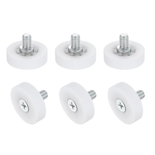 uxcell 6Pcs 26mm Drawer Rollers, M6 x 0.35" Thread Plastic Positioning Pulleys Flat Surface Small Drawer Pulley Bearing Replacement Wheel for Furniture Parts Cabinet Cupboard Slides - size: 26mm M6 x 0.35"